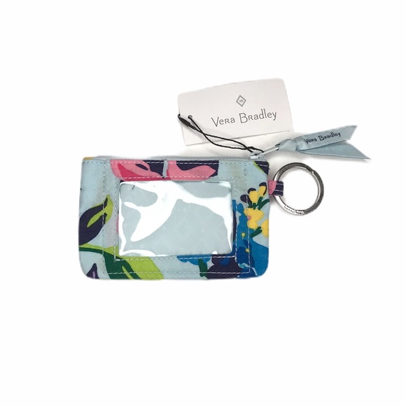 Vera Bradley Zip ID Case and Lanyard Marian Floral, Blue - Picture 4 of 7